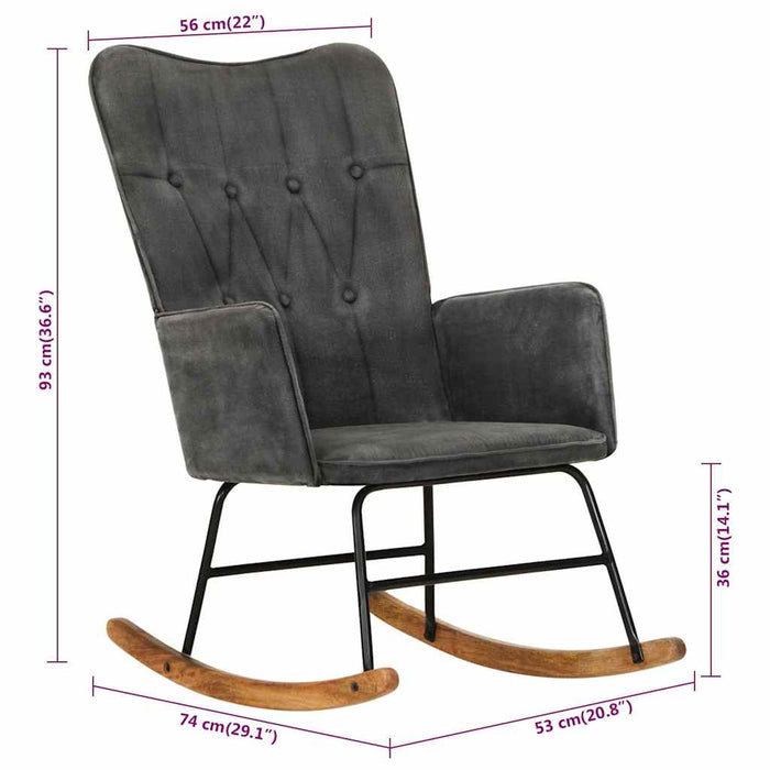 Scaun balansoar, negru vintage, pânză WALTI