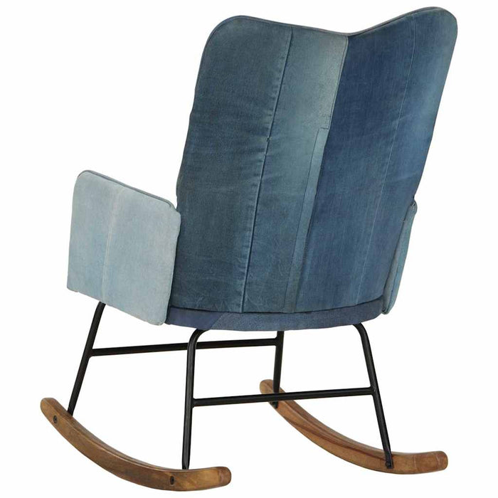 Scaun balansoar, model mozaic, albastru denim, pânză WALTI