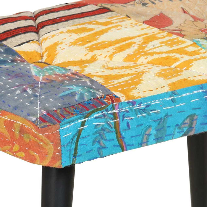 Fotoliu balansoar cu taburet, model mozaic, multicolor, pânză WALTI