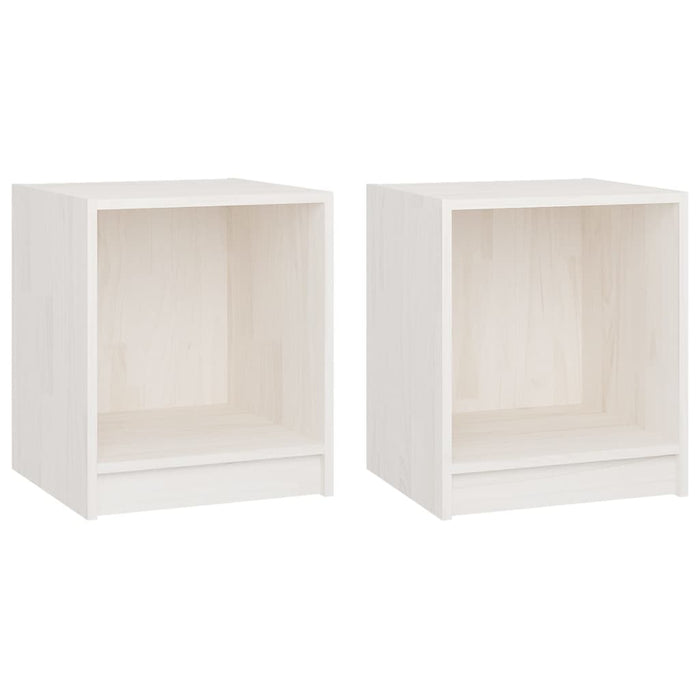Noptiere, 2 buc., alb, 35,5x33,5x41,5 cm, lemn masiv de pin WALTI