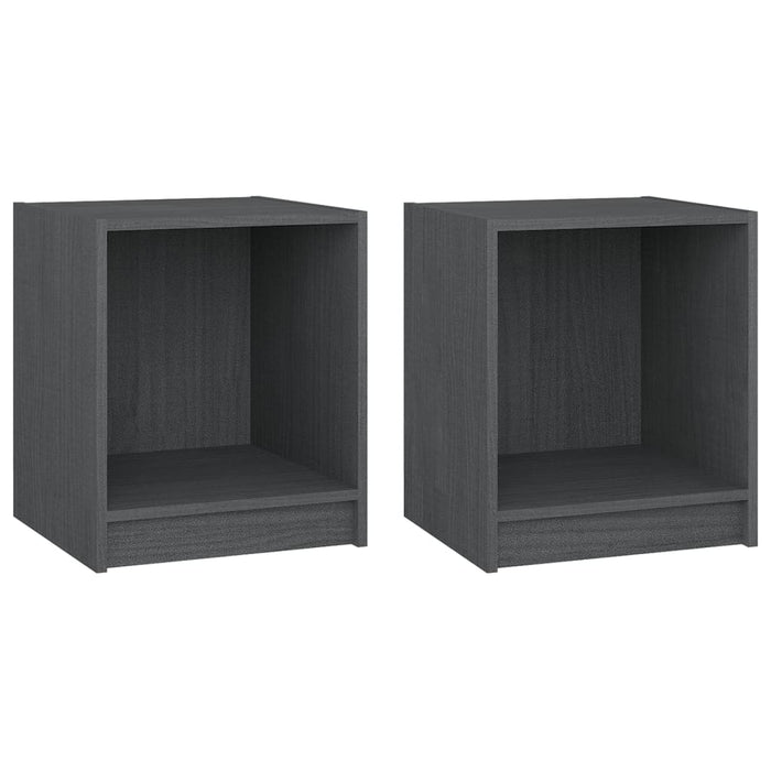 Noptiere, 2 buc., gri, 35,5x33,5x41,5 cm, lemn masiv de pin - WALTI WALTI