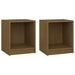 Noptiere, 2 buc., maro miere, 35,5x33,5x41,5 cm, lemn masiv pin - WALTI WALTI