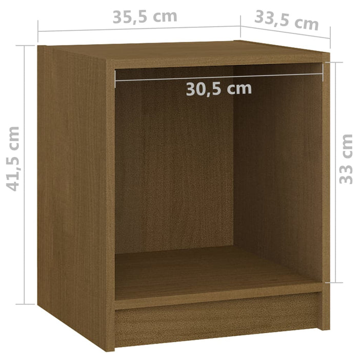 Noptiere, 2 buc., maro miere, 35,5x33,5x41,5 cm, lemn masiv pin - WALTI WALTI