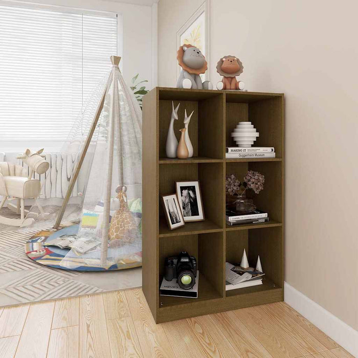 Bibliotecă, maro miere, 70x33x110 cm, lemn masiv de pin WALTI