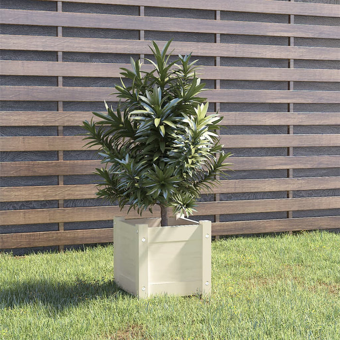 Jardinieră de grădină, alb, 31x31x31 cm, lemn masiv de pin - WALTI WALTI