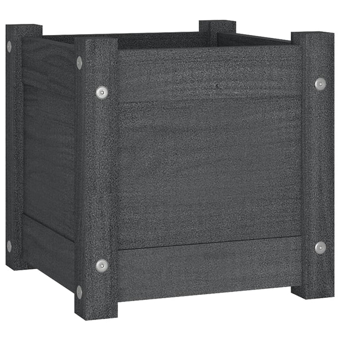 Jardiniere de grădină, 2 buc., gri, 31x31x31 cm, lemn masiv pin - WALTI WALTI
