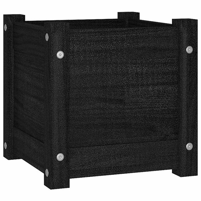 Jardinieră de grădină, negru, 31x31x31 cm, lemn masiv de pin WALTI