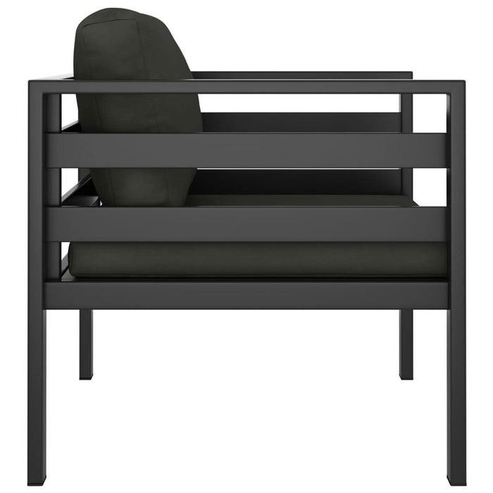 Canapele de o persoană, cu perne, 2 buc., antracit, aluminiu - WALTI WALTI