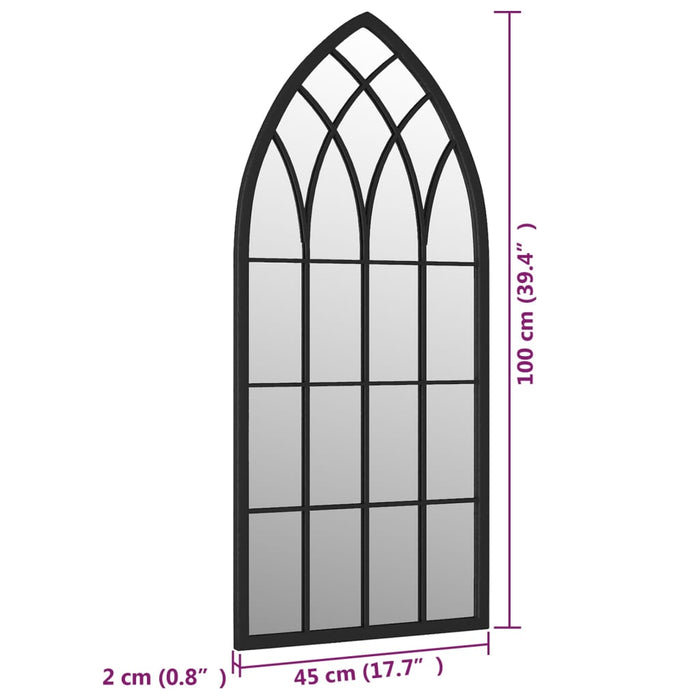 Oglindă, negru, 100x45 cm, fier, utilizare în interior - WALTI WALTI