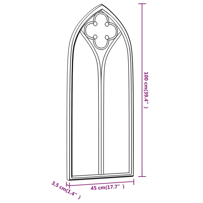 Oglindă,nisip, 100x45 cm,fier, pentru utilizare în interior - WALTI WALTI