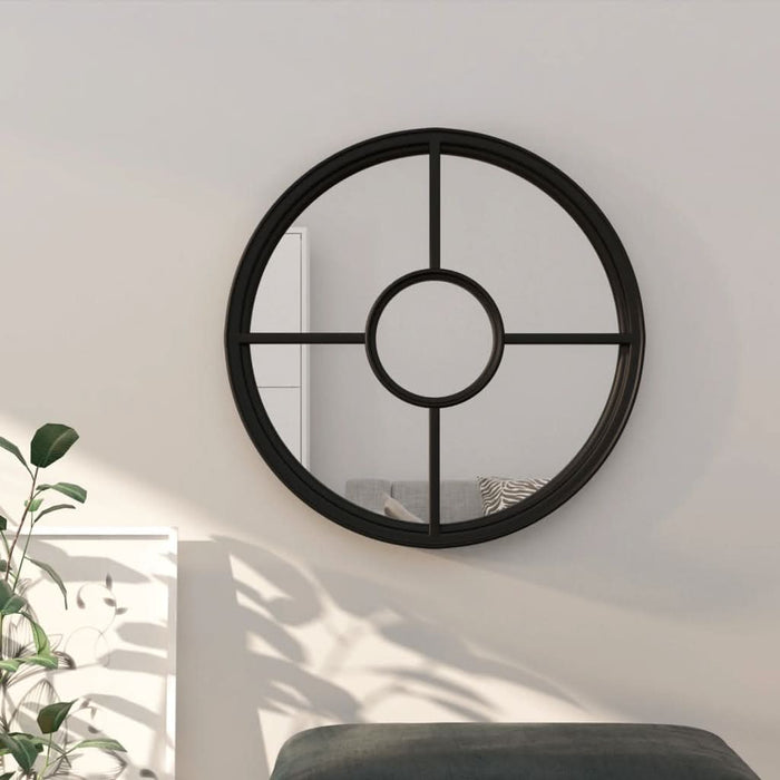 Oglindă rotundă,negru,60x4 cm,fier,pentru utilizare în interior - WALTI WALTI