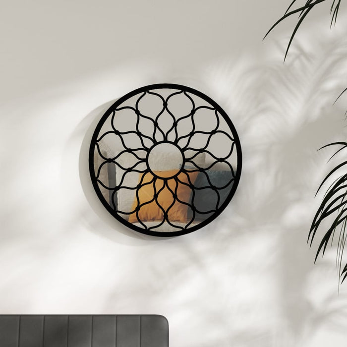 Oglindă rotundă negru 40x3 cm fier pentru utilizare în interior - WALTI WALTI