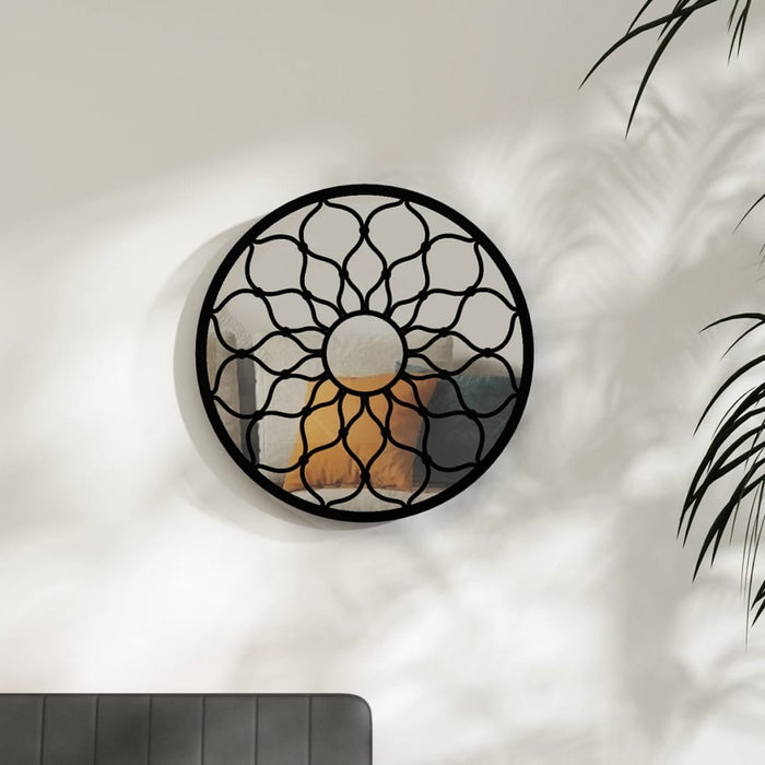 Oglindă rotundă,negru,60x3 cm,fier,pentru utilizare în interior - WALTI WALTI