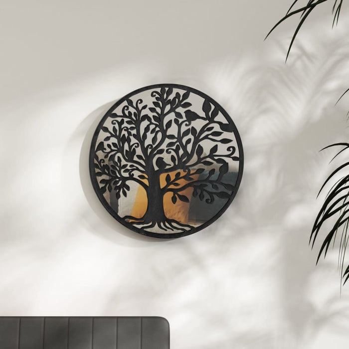 Oglindă rotundă,negru,40x2,5 cm,fier, utilizare în interior - WALTI WALTI