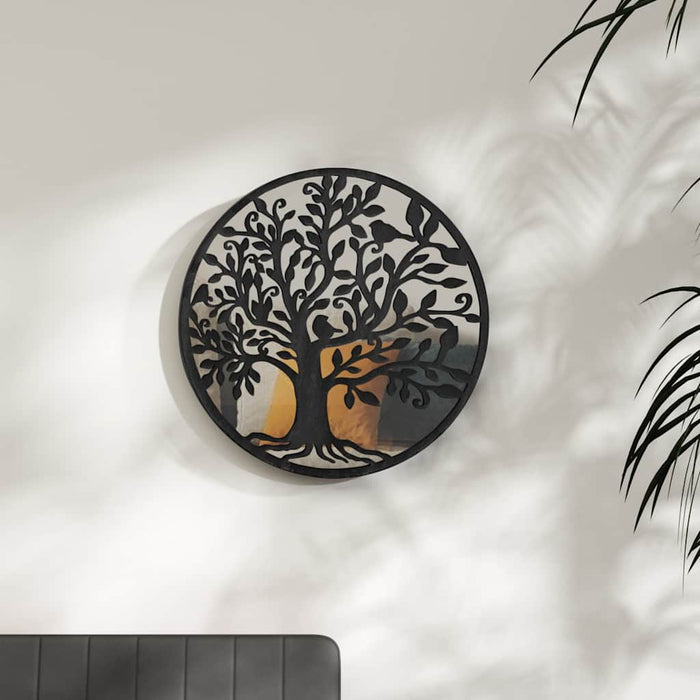 Oglindă rotundă,negru,60x2,5 cm,fier, utilizare în interior WALTI
