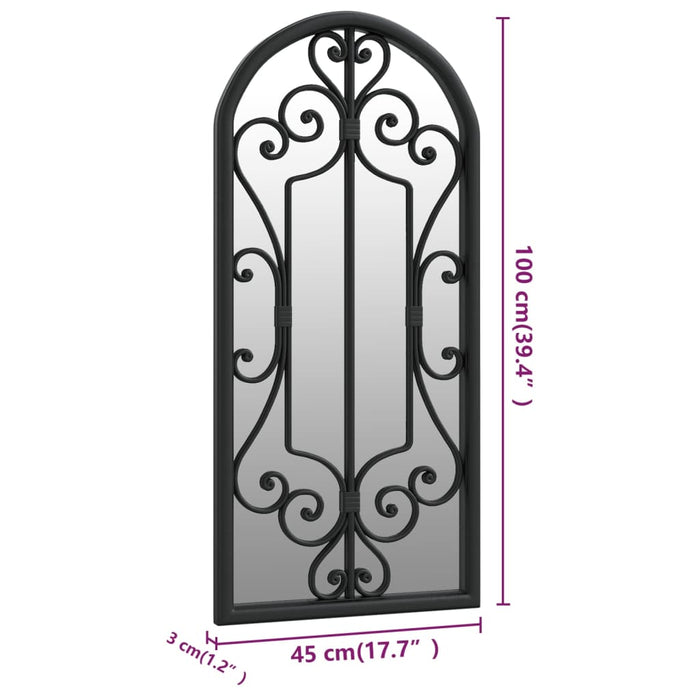 Oglindă,negru, 100x45 cm,fier, pentru utilizare în interior - WALTI WALTI