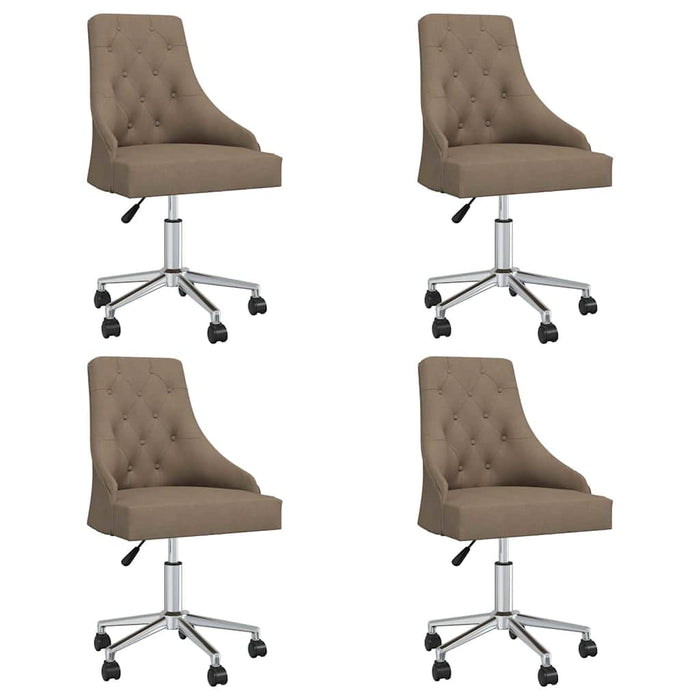Scaune de bucătărie pivotante, 4 buc., gri taupe, textil WALTI