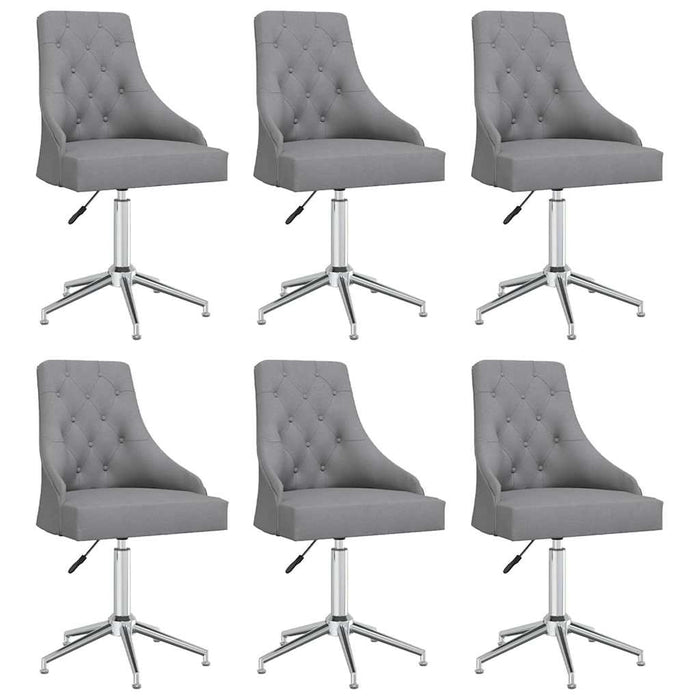 Scaune de bucătărie pivotante, 6 buc., gri deschis, textil WALTI