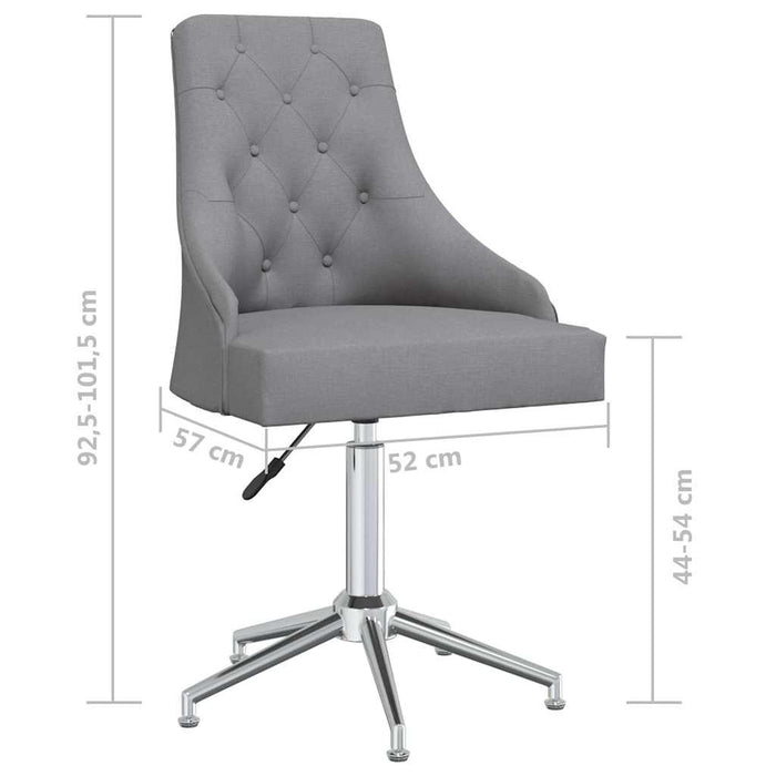 Scaune de bucătărie pivotante, 6 buc., gri deschis, textil WALTI