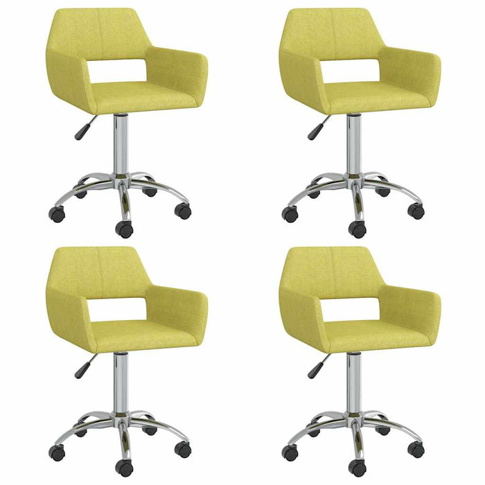 Scaune de masă pivotante, 4 buc., verde, material textil WALTI