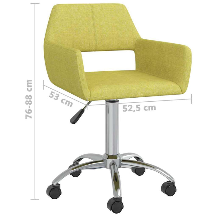 Scaune de masă pivotante, 4 buc., verde, material textil WALTI