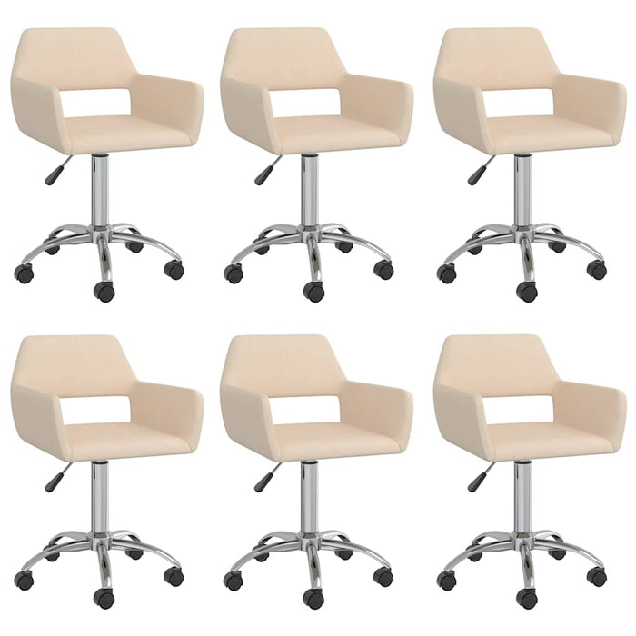Scaune de bucătărie pivotante, 6 buc., crem, material textil WALTI