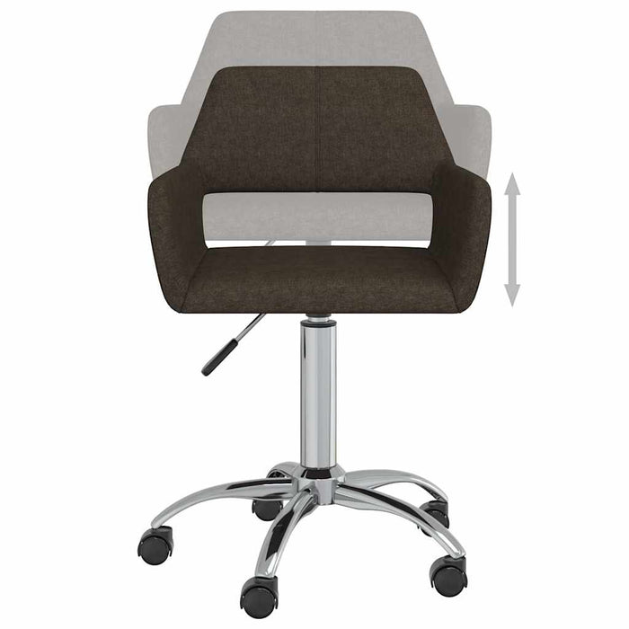 Scaun de masă pivotant, maro închis, material textil WALTI