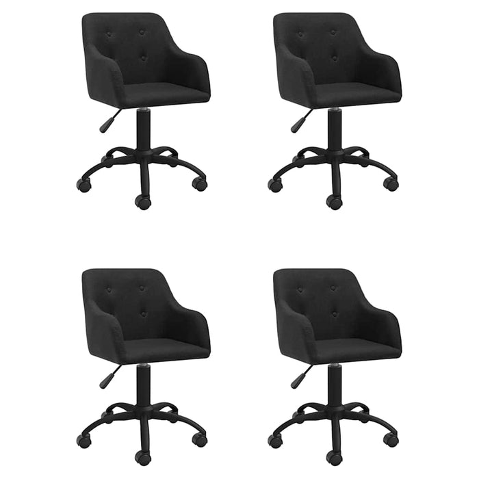 Scaune de bucătărie pivotante, 4 buc., negru, material textil WALTI