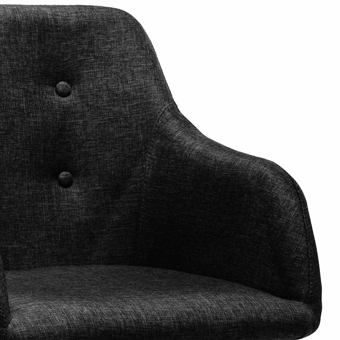 Scaune de bucătărie pivotante, 4 buc., negru, material textil WALTI