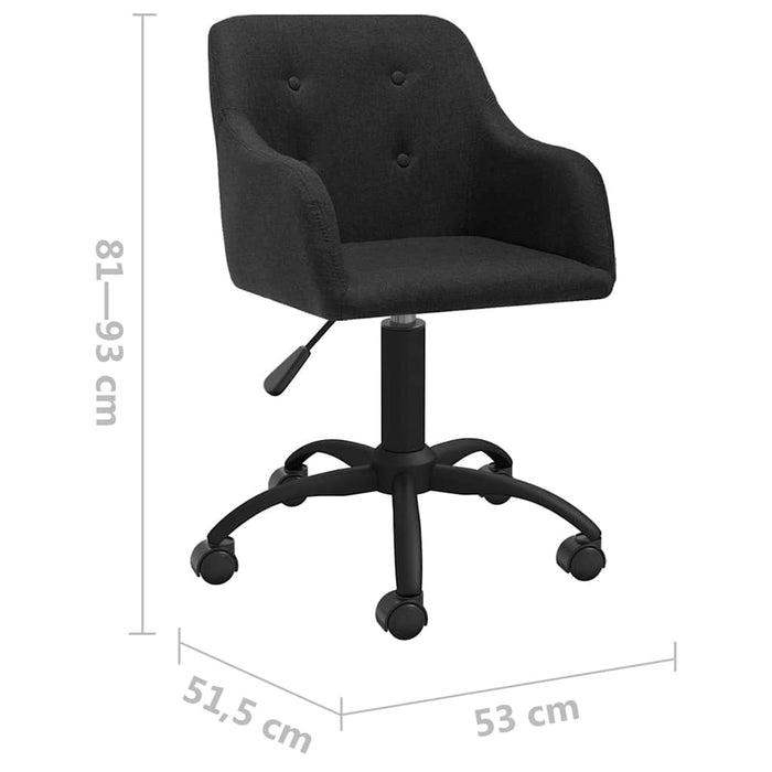 Scaune de bucătărie pivotante, 4 buc., negru, material textil WALTI