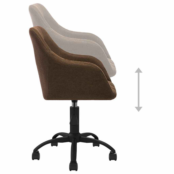 Scaune de bucătărie pivotante, 6 buc., maro, material textil WALTI