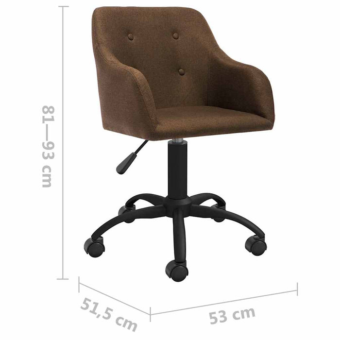 Scaune de bucătărie pivotante, 6 buc., maro, material textil WALTI