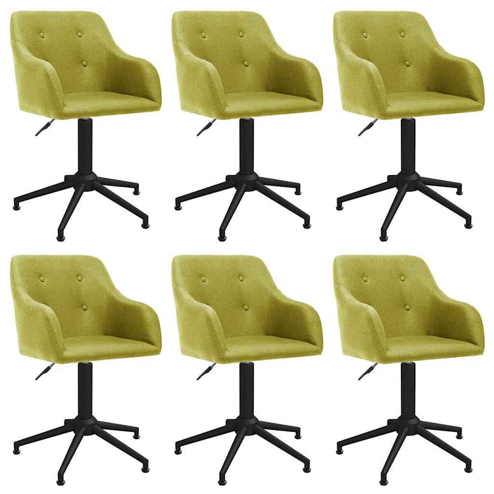 Scaune de bucătărie pivotante, 6 buc., verde, material textil WALTI
