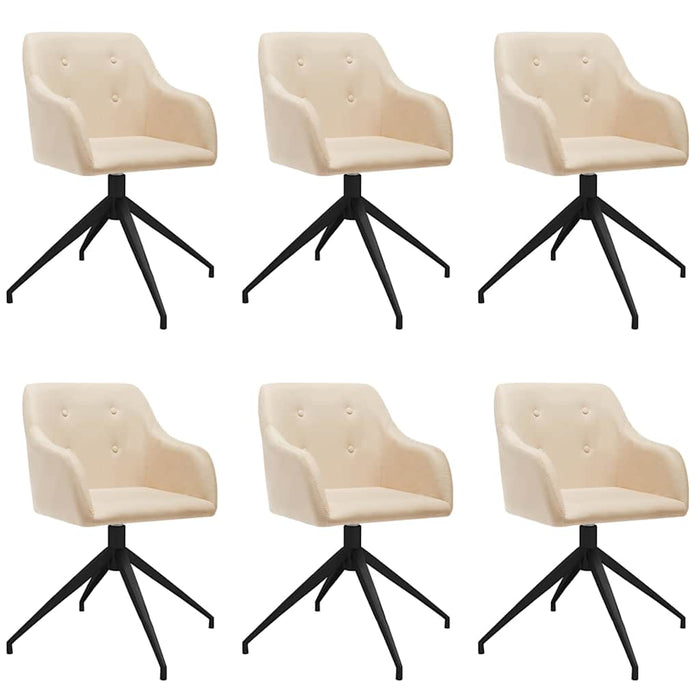 Scaune de bucătărie pivotante, 6 buc., crem, material textil WALTI