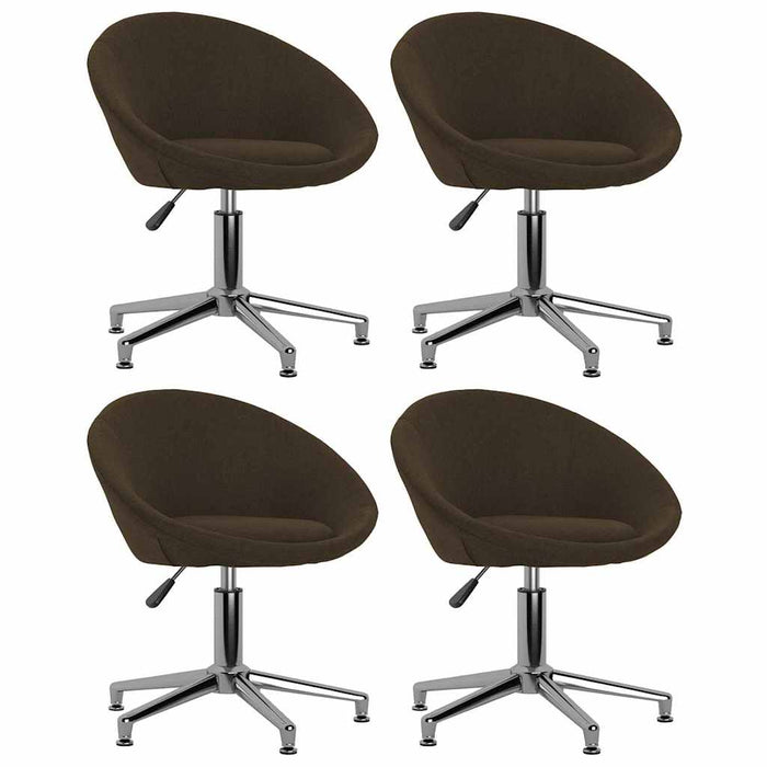 Scaune de masă pivotante, 4 buc., maro închis, material textil WALTI