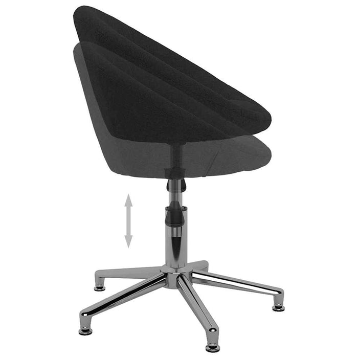 Scaun de masă pivotant, negru, material textil WALTI