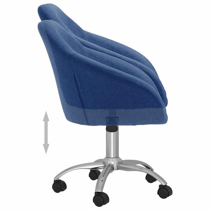 Scaun de masă pivotant, albastru, material textil WALTI