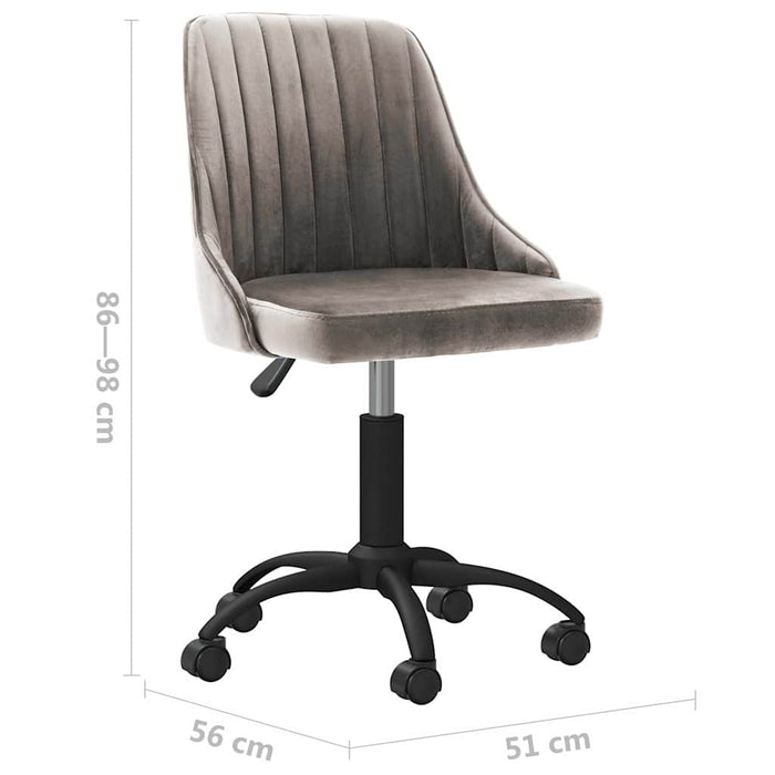 Scaune de sufragerie pivotante 6 buc, gri deschis, catifea WALTI