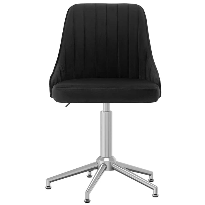 Scaune de sufragerie pivotante 6 buc, negru, catifea WALTI