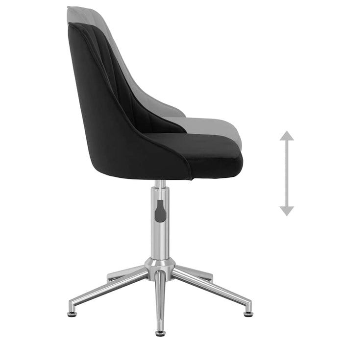 Scaune de sufragerie pivotante 6 buc, negru, catifea WALTI