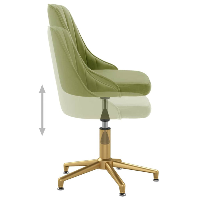 Scaune de sufragerie pivotante 6 buc, verde deschis, catifea WALTI