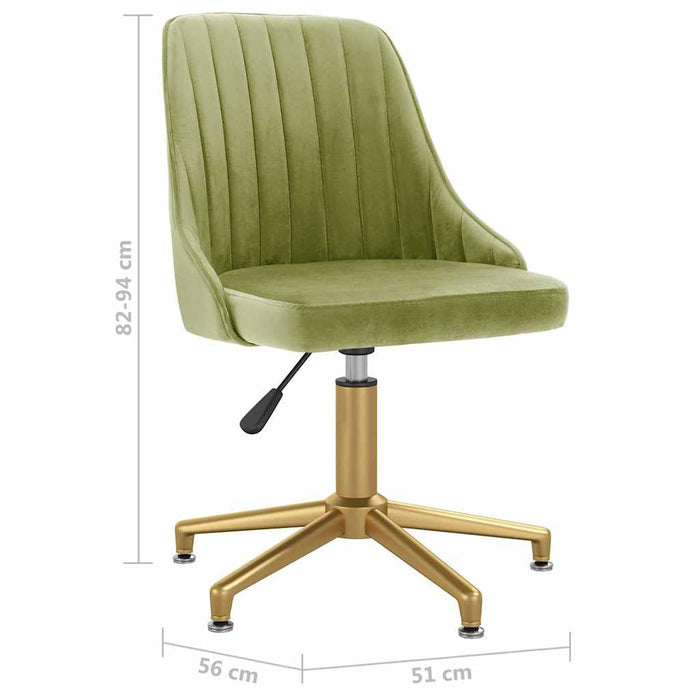 Scaune de sufragerie pivotante 6 buc, verde deschis, catifea WALTI