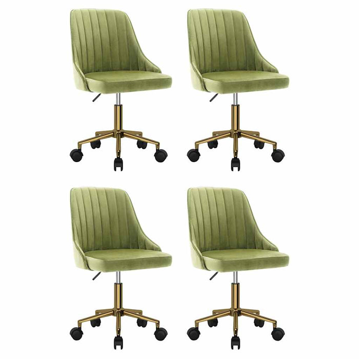 Scaune de bucătărie pivotante, 4 buc., verde deschis, catifea WALTI