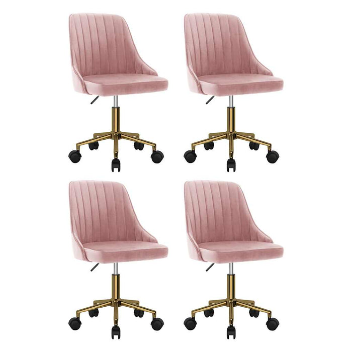 Scaune de masă pivotante, 4 buc, roz, catifea WALTI