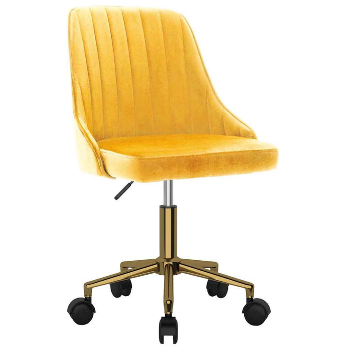 Scaune de masă pivotante, 4 buc., galben, catifea WALTI