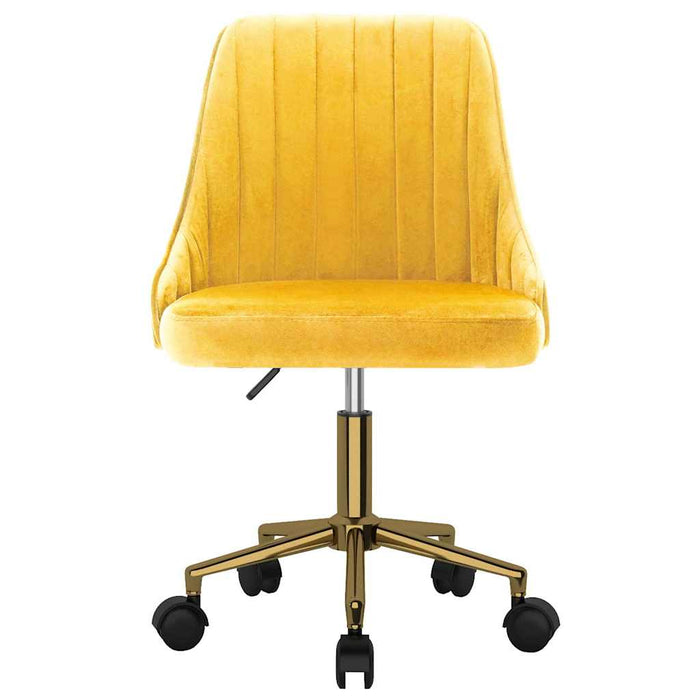 Scaune de masă pivotante, 4 buc., galben, catifea WALTI