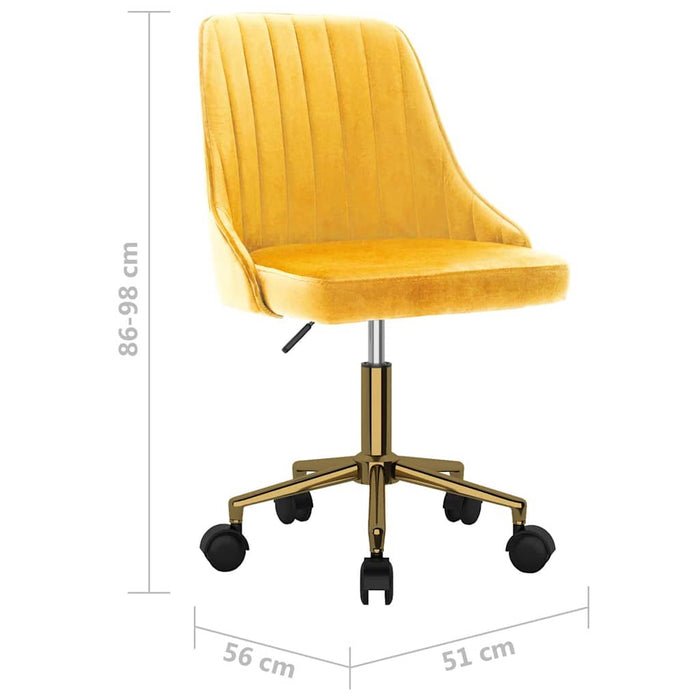 Scaune de masă pivotante, 4 buc., galben, catifea WALTI