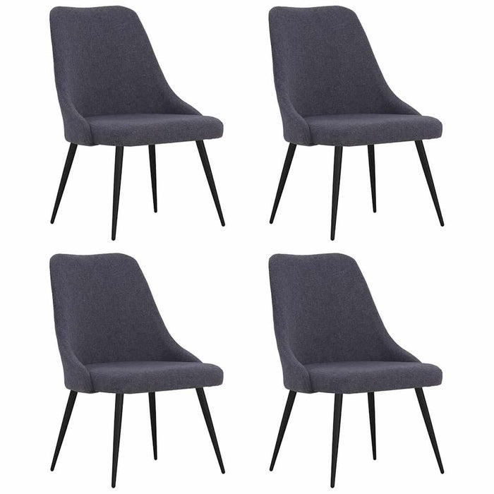 Scaune de bucătărie pivotante, 4 buc., gri închis, textil WALTI