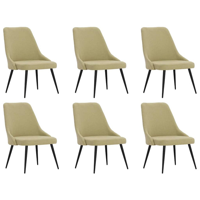 Scaune de bucătărie, 6 buc, verde, material textil WALTI