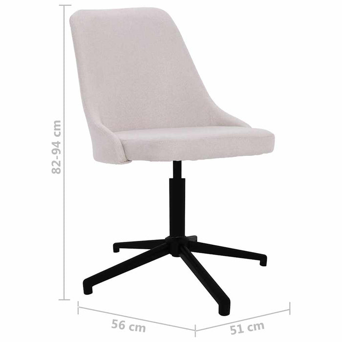 Scaune de bucătărie pivotante, 4 buc., crem, material textil WALTI